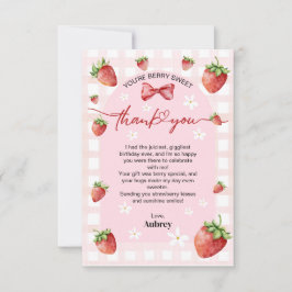 Berry Sweet First Birthday Tack You Card