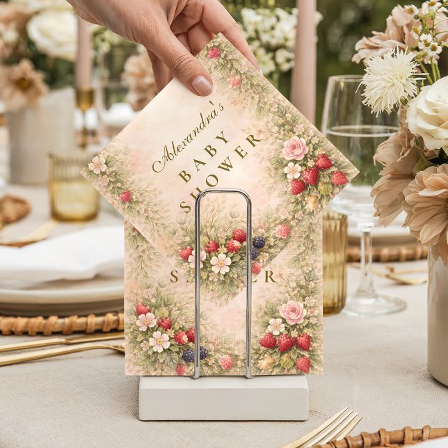 Berry Sweet Floral Baby Shower Pappersservett (Skapare uppladdad)