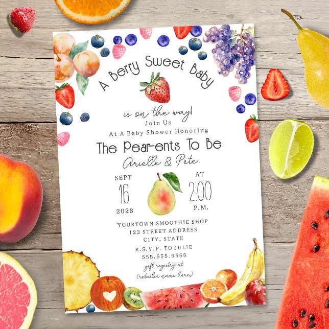 Berry Sweet Fruit Baby Shower Inbjudningar (Skapare uppladdad)