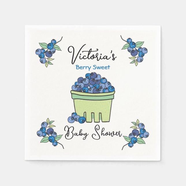 Berry Sweet Fruit Basket Baby Shower Pappersservett (Framsidan)