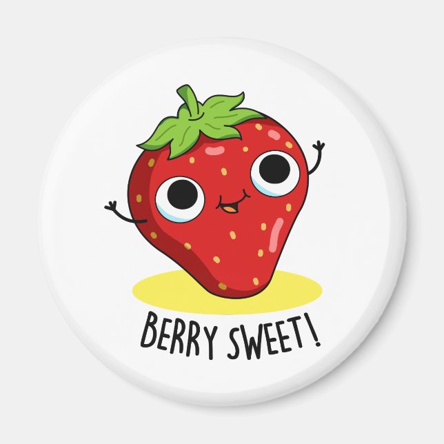 Berry Sweet Funny Strawberry Pun Magnet (Framsidan)
