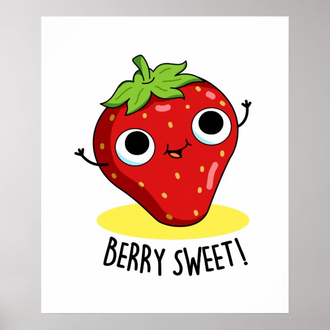 Berry Sweet Funny Strawberry Pun Poster (Framsidan)