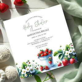 Berry Sweet Gender Neutral Summer Baby Shower Inbjudningar