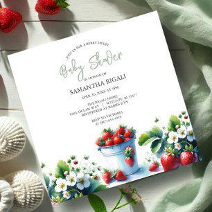 Berry Sweet Gender Neutral Summer Baby Shower Inbjudningar