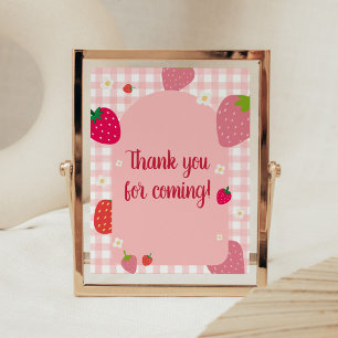 Berry Sweet Gingham Strawberry Tack for Coming Poster