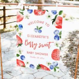 Berry Sweet Girl Baby Shower Välkommen Poster