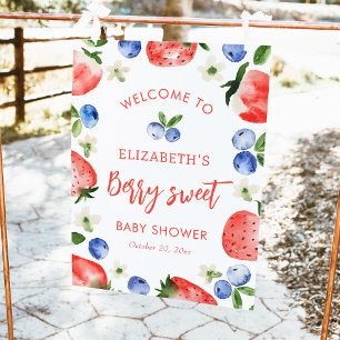 Berry Sweet Girl Baby Shower Välkommen Poster