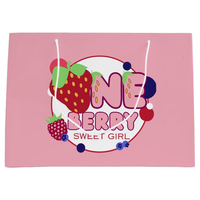 Berry Sweet Girl Large Gift Bag (Framsidan)