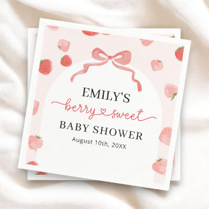 Berry Sweet Girl's Strawberry Baby Shower Pappersservett