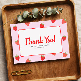 Berry Sweet Girly Strawberry Baby Shower Tack Kort
