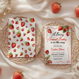 Berry Sweet-inbjudan | Inbjudan till babyvisningsp