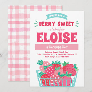 Berry Sweet-inbjudan Jordgubbsinbjudan Inbjudningar