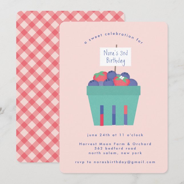 Berry Sweet Inbjudningar (Fram/baksida)