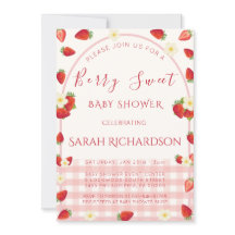 Berry Sweet Jordgubbs Baby Shower Inbjudan