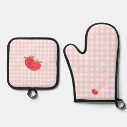 Berry Sweet Jordgubbs Rosa Gingham | Festdekoratio