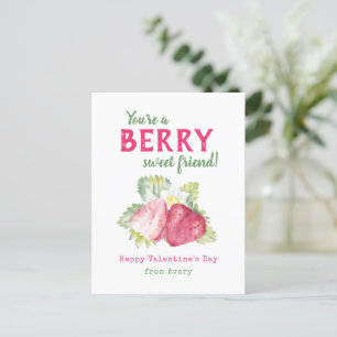 Berry Sweet Kids Classroom Valentines kort