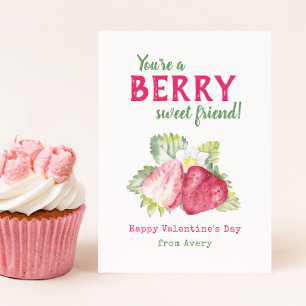 Berry Sweet Kids Classroom Valentines kort