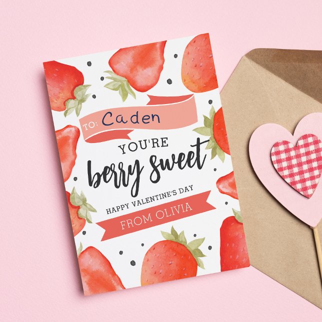 Berry Sweet | Klassrumsbevis för alla hjärtans dag Inbjudningar (Skapare uppladdad)