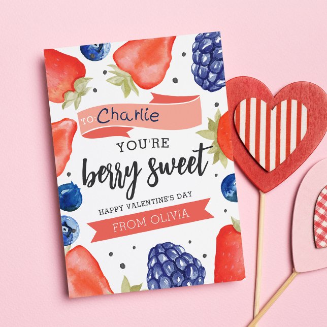 Berry Sweet | Klassrumsbevis för alla hjärtans dag Inbjudningar (Skapare uppladdad)