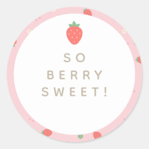 Berry Sweet! Märkre för jordgubbsgåva Runt Klistermärke