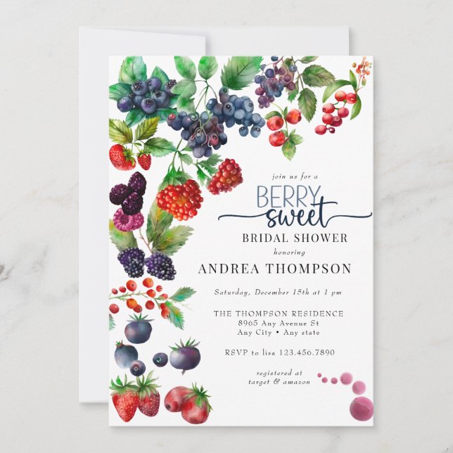 Berry Sweet Möhippa Inbjudningar (Framsida)