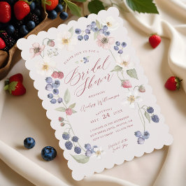Berry Sweet Möhippa Vild Berries & Flowers Inbjudningar
