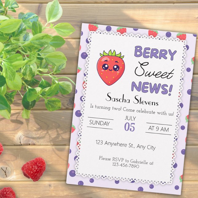Berry Sweet News! Bjuddagsinbjudan Inbjudningar (Skapare uppladdad)