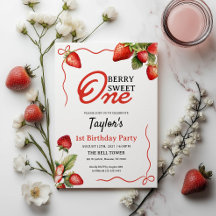 Berry Sweet One 1st Birthday bjudande