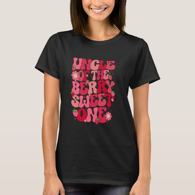 Berry Sweet One Strawberry First Birt T Shirt (Framsida)