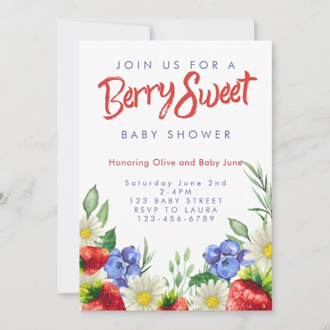 Berry Sweet Party-inbjudan Inbjudningar (Framsida)