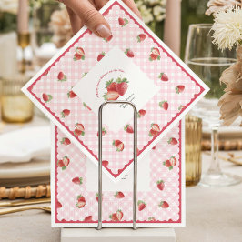 Berry Sweet Pink gingham-Baby Girl Shower Pappersservett