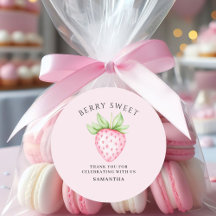 Berry Sweet Pink Strawberry Watercolor Baby Shower