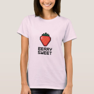 Berry Sweet Pixel Art Strawberry - Cute Minimalist T Shirt