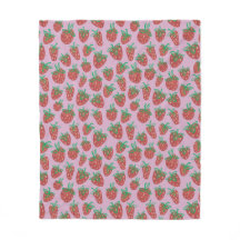 Berry Sweet Red Strawbär Fleece Blanket