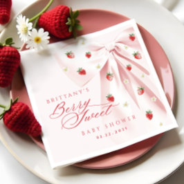 Berry Sweet Rosa Bow Baby Shower Napkins Pappersservett