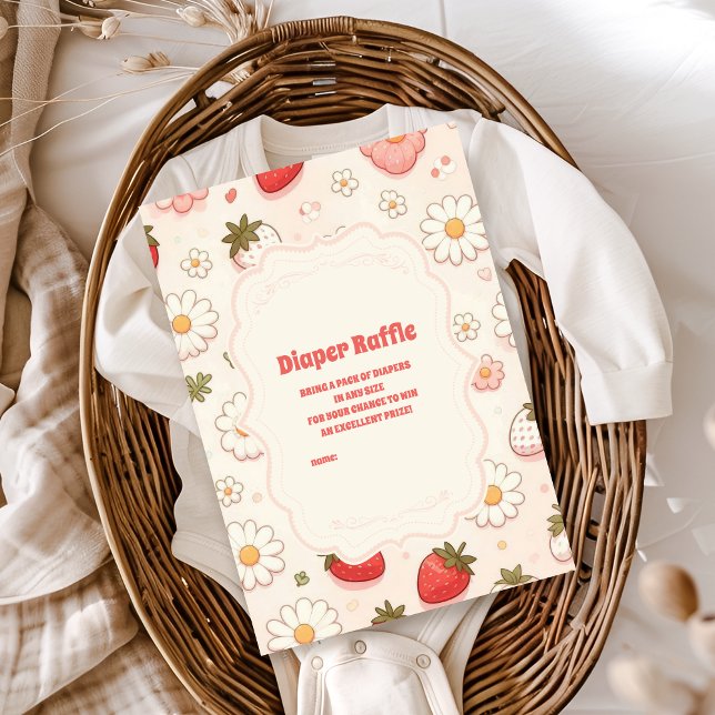 Berry Sweet Rosa Coquette Baby Diapper Raffle Tilläggskort (Skapare uppladdad)