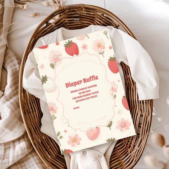 Berry Sweet Rosa Coquette Baby Diapper Raffle Tilläggskort (Skapare uppladdad)