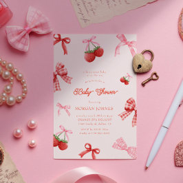 Berry Sweet Rosa Coquette Baby Shower Inbjudningar