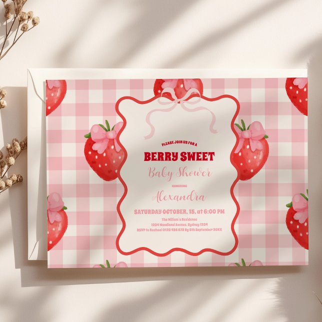 Berry Sweet Rosa Coquette Baby Shower Inbjudningar (Skapare uppladdad)