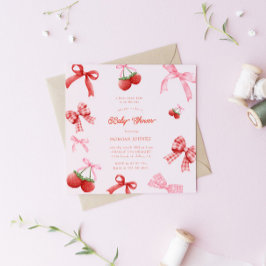 Berry Sweet Rosa Coquette Baby Shower Inbjudningar