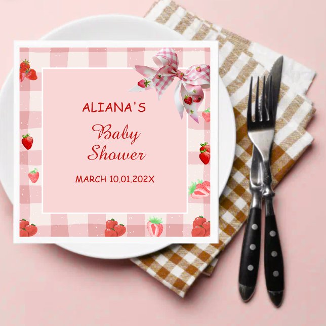 Berry Sweet Rosa Coquette Baby Shower Napkins Pappersservett (Skapare uppladdad)