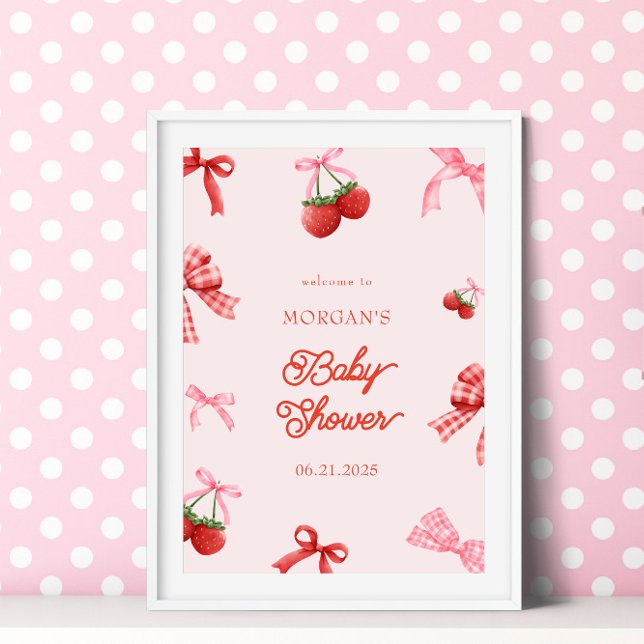 Berry Sweet Rosa Coquette Baby Shower Poster (Skapare uppladdad)
