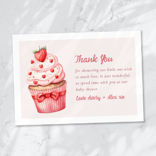 Berry Sweet Rosa Cuptårta Hearts Baby Shower Tack Kort
