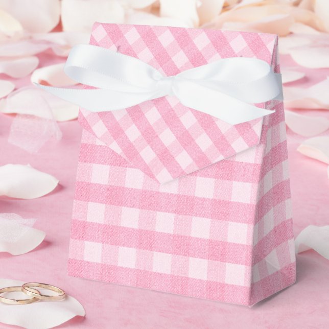 Berry Sweet Rosa Gingham Baby Shower Favbox Presentaskar (Bröllop)