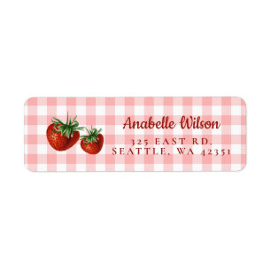 Berry Sweet Rosa Play Strawbär Returadress Etikett