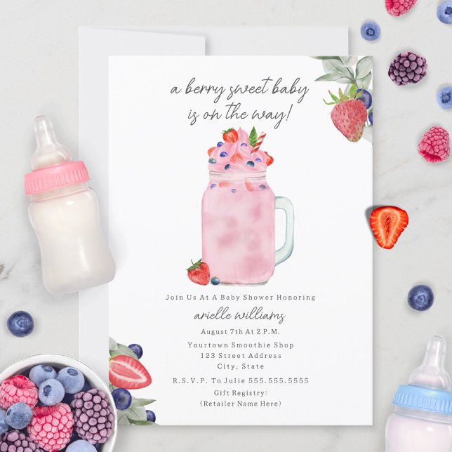 Berry Sweet Smoothie Baby Shower Inbjudningar (Skapare uppladdad)
