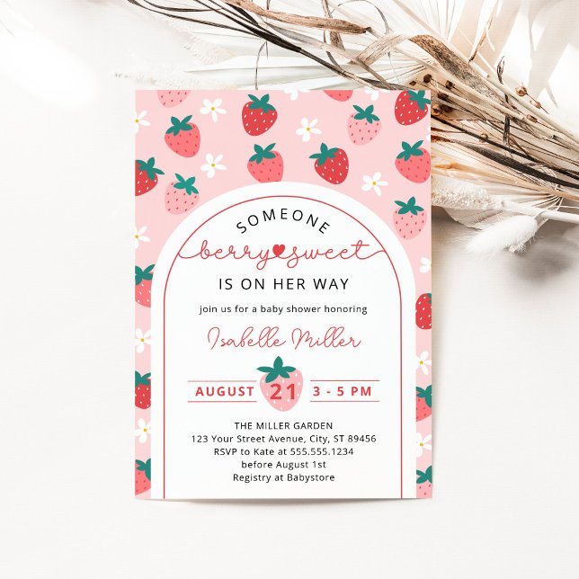 Berry Sweet Sommar Flickor Baby Shower Inbjudningar (Skapare uppladdad)