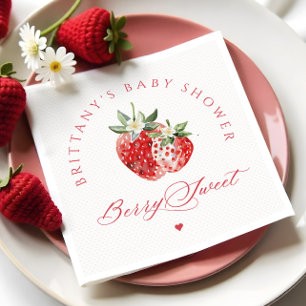 Berry Sweet Strawbär Baby Shower Pappersservett