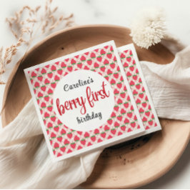 Berry Sweet Strawberry 1:a födelsedagen Party Pappersservett