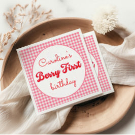Berry Sweet Strawberry 1:a födelsedagen Party Pappersservett
